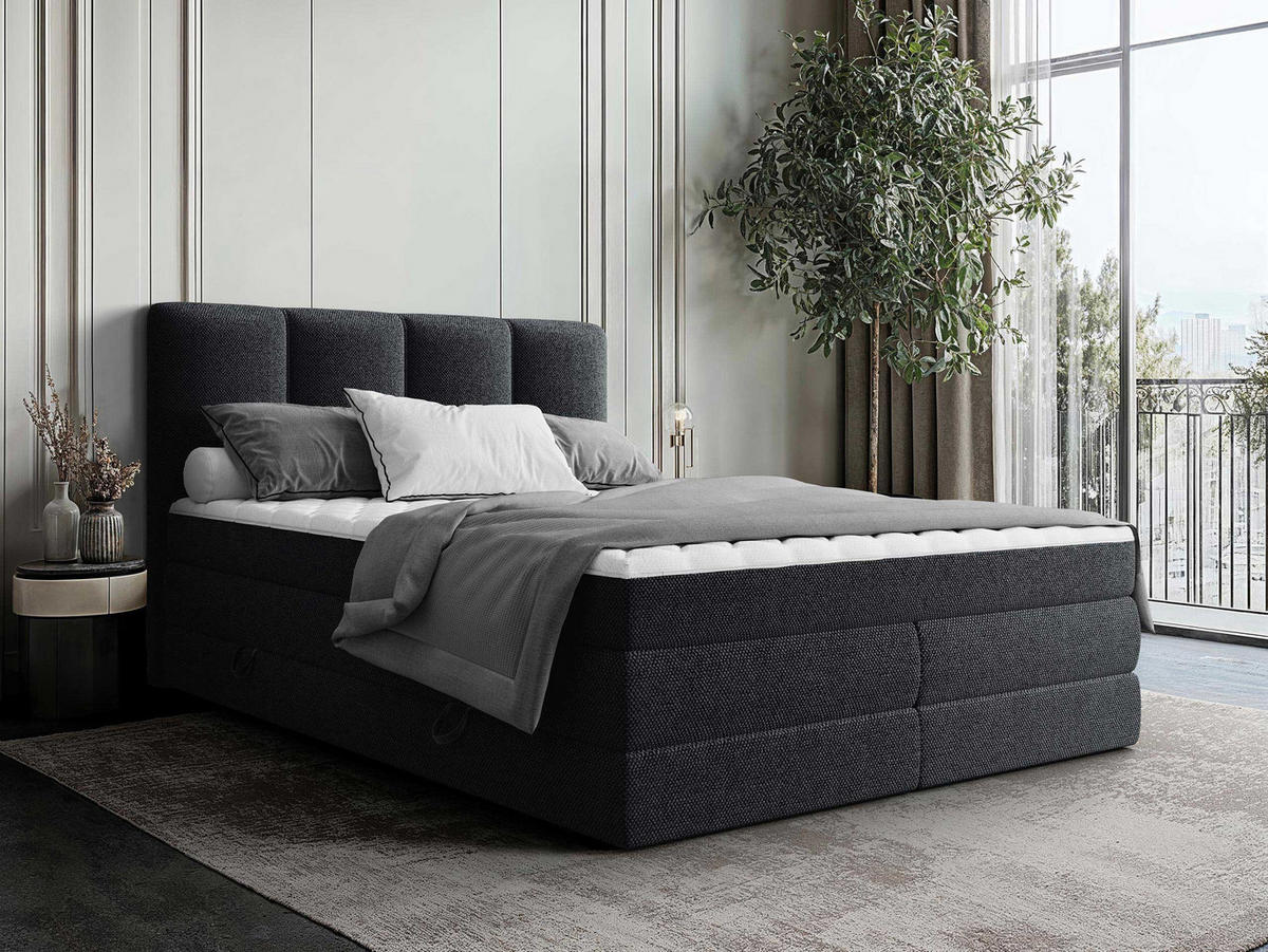 BOXSPRINGBETT Point - Anthrazit, Holz/Holzwerkstoff (160/200cm) - MIRJAN24
