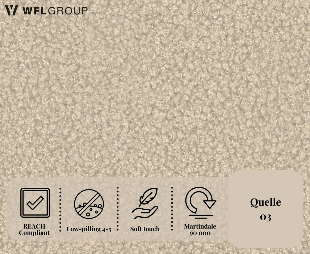 SCHLAFSOFA Bolla 3-Sitzer mit Bettkasten, Elfenbein Weiß Boucle 240/90/90 cm - Schwarz/Weiß, Kunststoff/Textil (240/90/90cm) - WFL GROUP