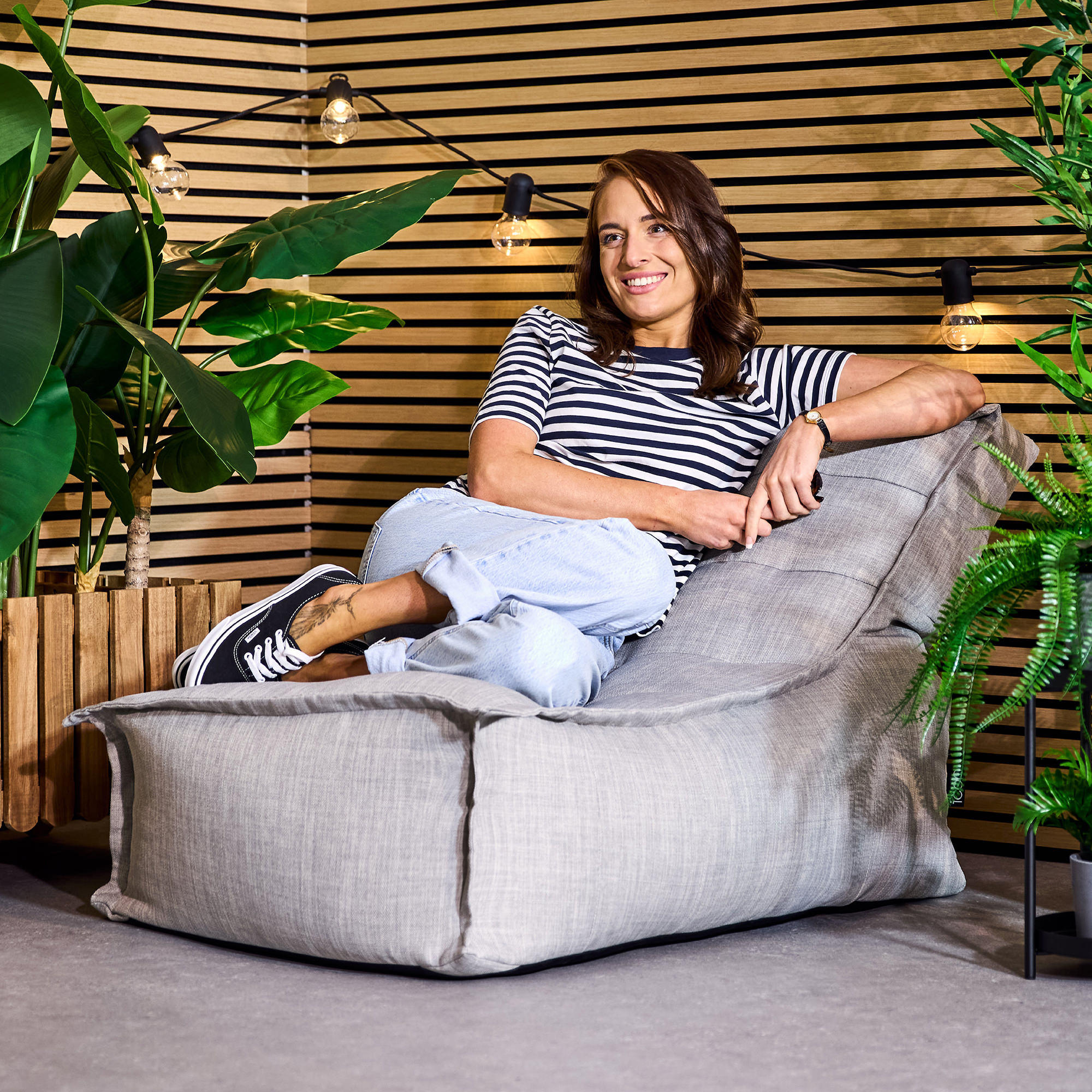 Thumbnail - icon Outdoorsitzsack, Grau, Kunststoff, 75x75x96 cm, Hergestellt in Deutschland, Oeko-Tex® Standard 100, Reach, Gartenmö...