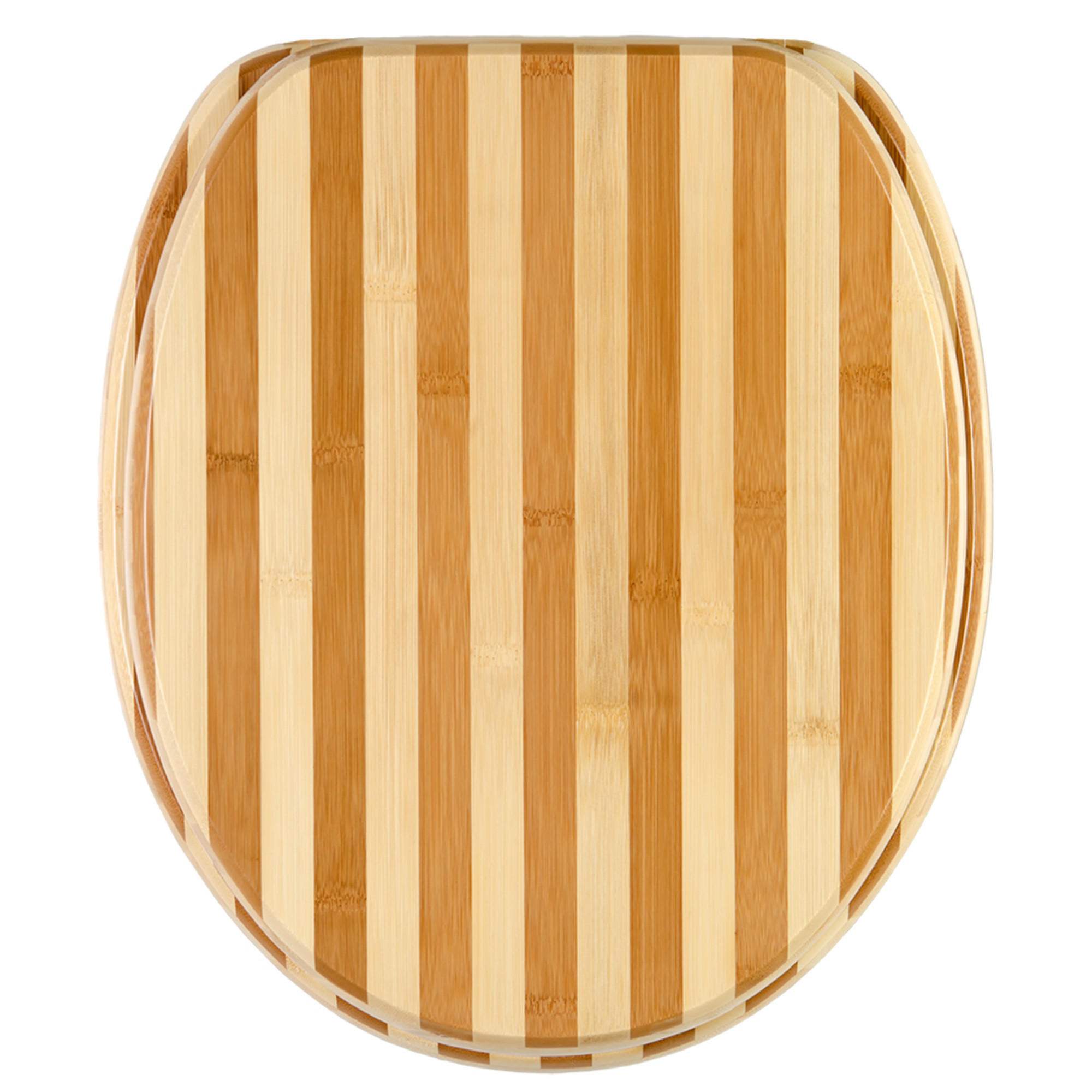 WC-SITZ Absenkautomatik Bambus Gestreift - Braun, Holzwerkstoff (38/6/47cm) - Sanilo