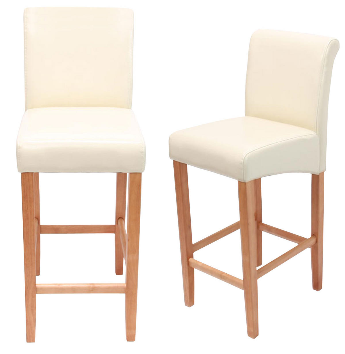 BARHOCKER Beige 2er-Set - Beige, Holz (39/105/53cm) - MCW