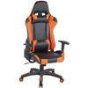 GAMINGSTUHL Lederlook schwarz/orange - Chromfarben/Schwarz, Kunststoff/Textil (65/128/50cm) - CLP