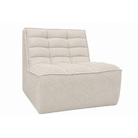 SESSEL, Loungesessel, Plüschstoff Pop, Beige, LAZY - Beige, Holz (80/76/93cm) - Kaiser Möbel