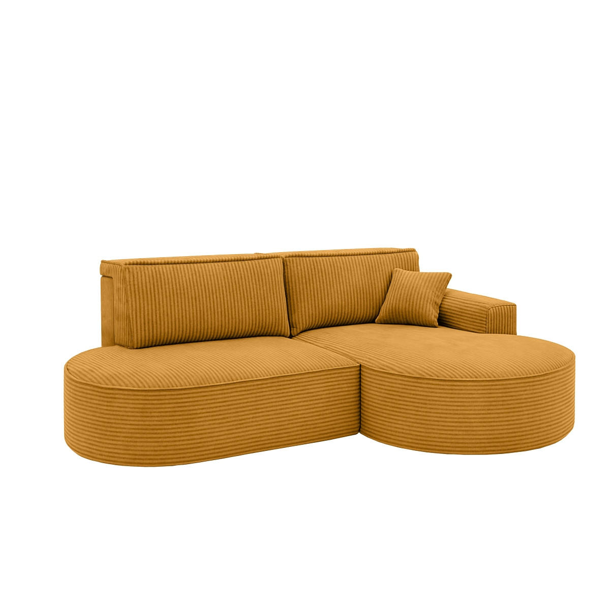 ECKSOFA Modena Pro - Komfort Und Stil Stoff Poso Senffarbe Rechts - Currygelb, Holz (278/179cm) - Kaiser Möbel