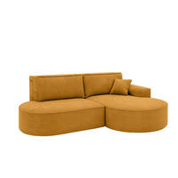 ECKSOFA Modena Pro - Komfort Und Stil Stoff Poso Senffarbe Rechts - Currygelb, Holz (278/179cm) - Kaiser Möbel