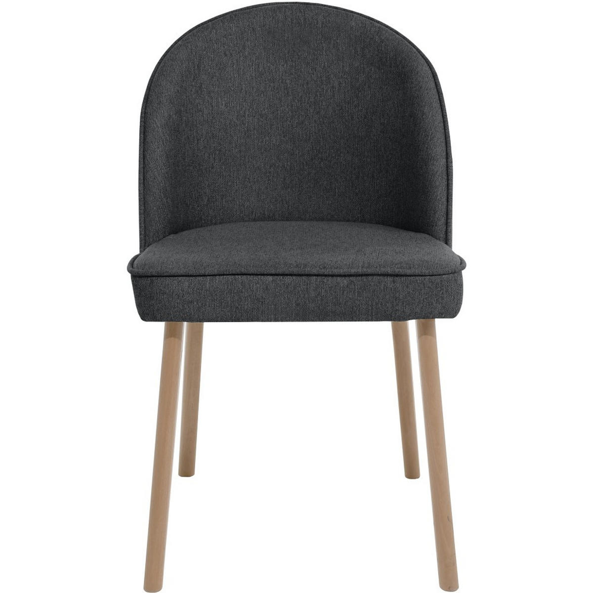 STUHL Luna, Polsterstuhl für das Esszimmer mit Buchenholzbeinen, Dunkelgrau - Dunkelgrau/Buchefarben, Holz (51/87/46cm) - Beautysofa