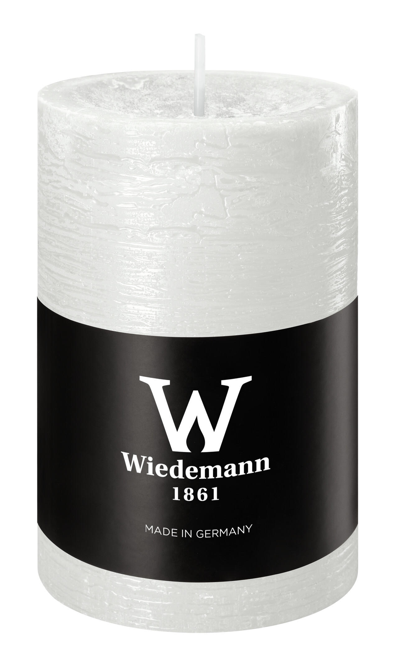 STUMPENKERZE Rustik Marble Style Weiß 90 x Ø 58 mm - Weiß, Paraffin (6/9cm) - Wiedemann Kerzen