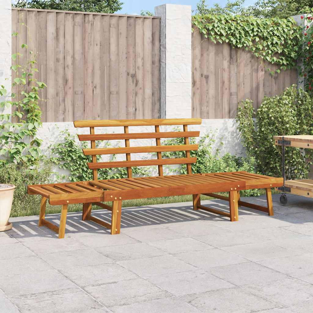 GARTENBANK 2-in-1 190 cm Massivholz Akazie - Braun, Holz (190/68/190cm) - furnicato