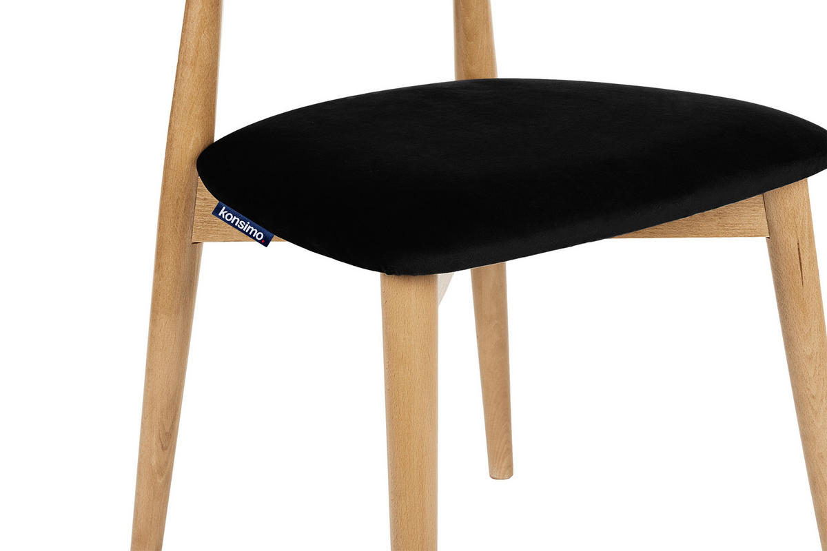 ESSZIMMERSTÜHLE RABI (2er-Set), schwarz / Eiche hell - Eichefarben/Schwarz, Holz/Buchenholz (47/79/45cm) - KONSIMO®