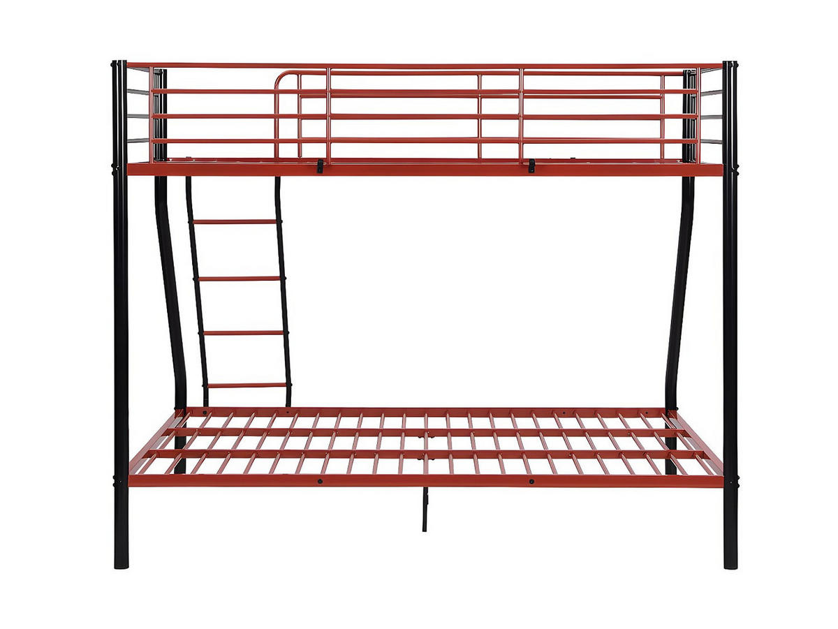 ETAGENBETT - 3 Personen - metall - schwarz, rot Elevatio - Rot/Schwarz, Metall (90/190cm) - Vente-Unique