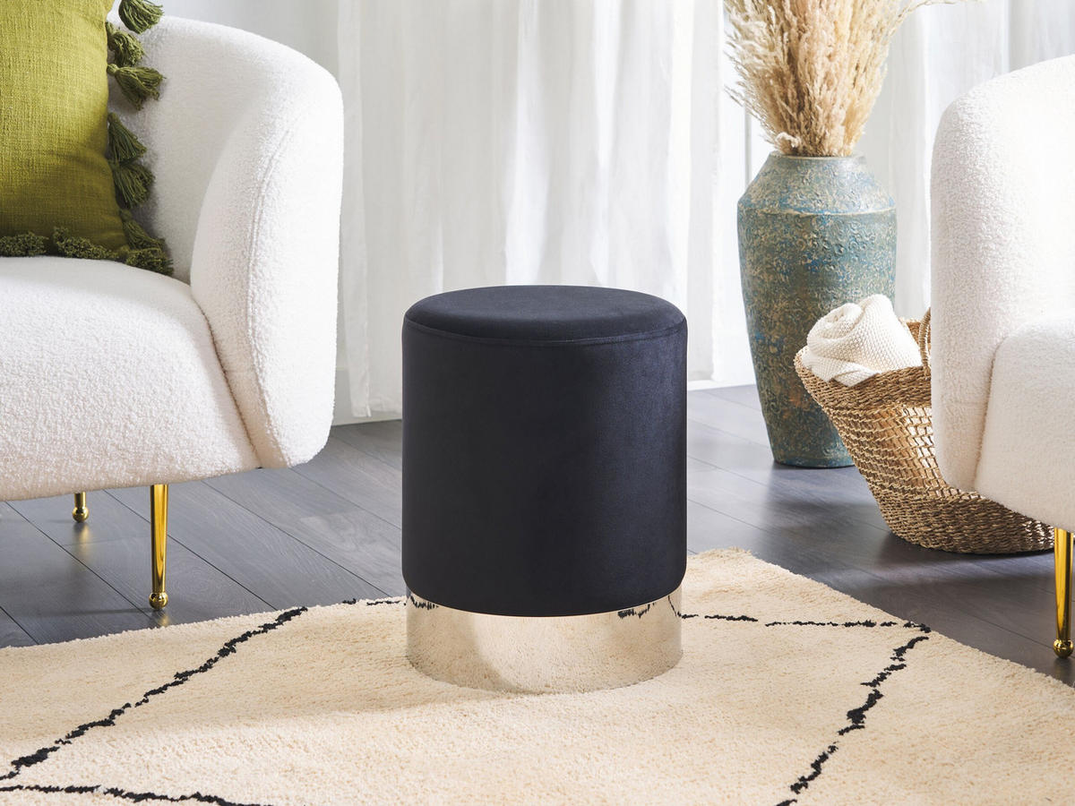 POUF Brigitte 36/36/44 cm - Schwarz, Textil (36/44/36cm) - Beliani
