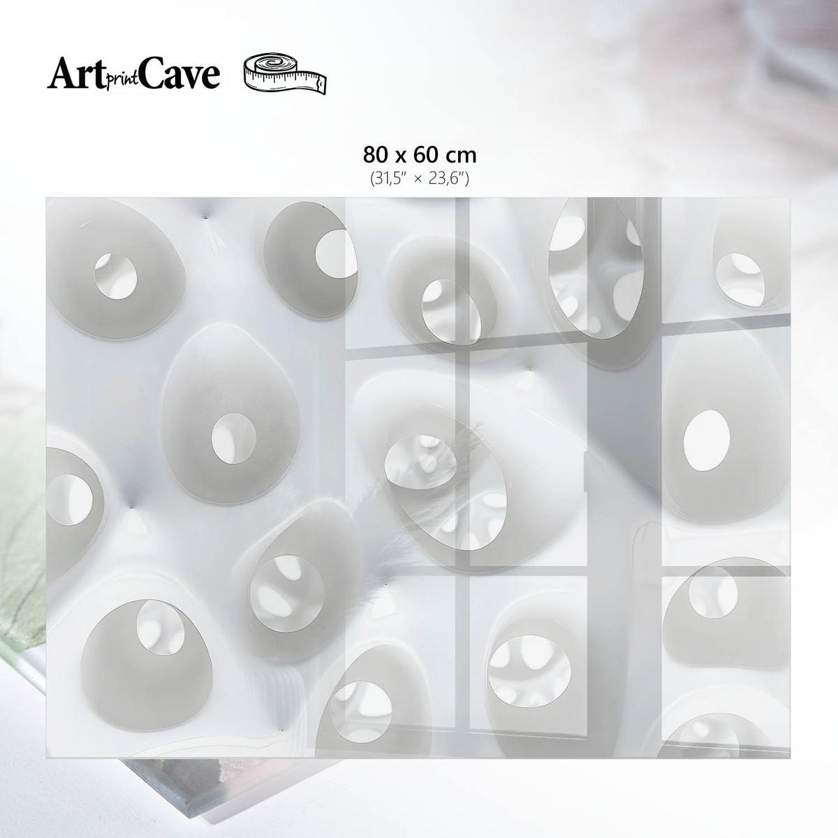GLASPLATTE 80x60 cm – Organische Abstraktion - Orange, Glas (0.4/80/60cm) - ArtPrintCave