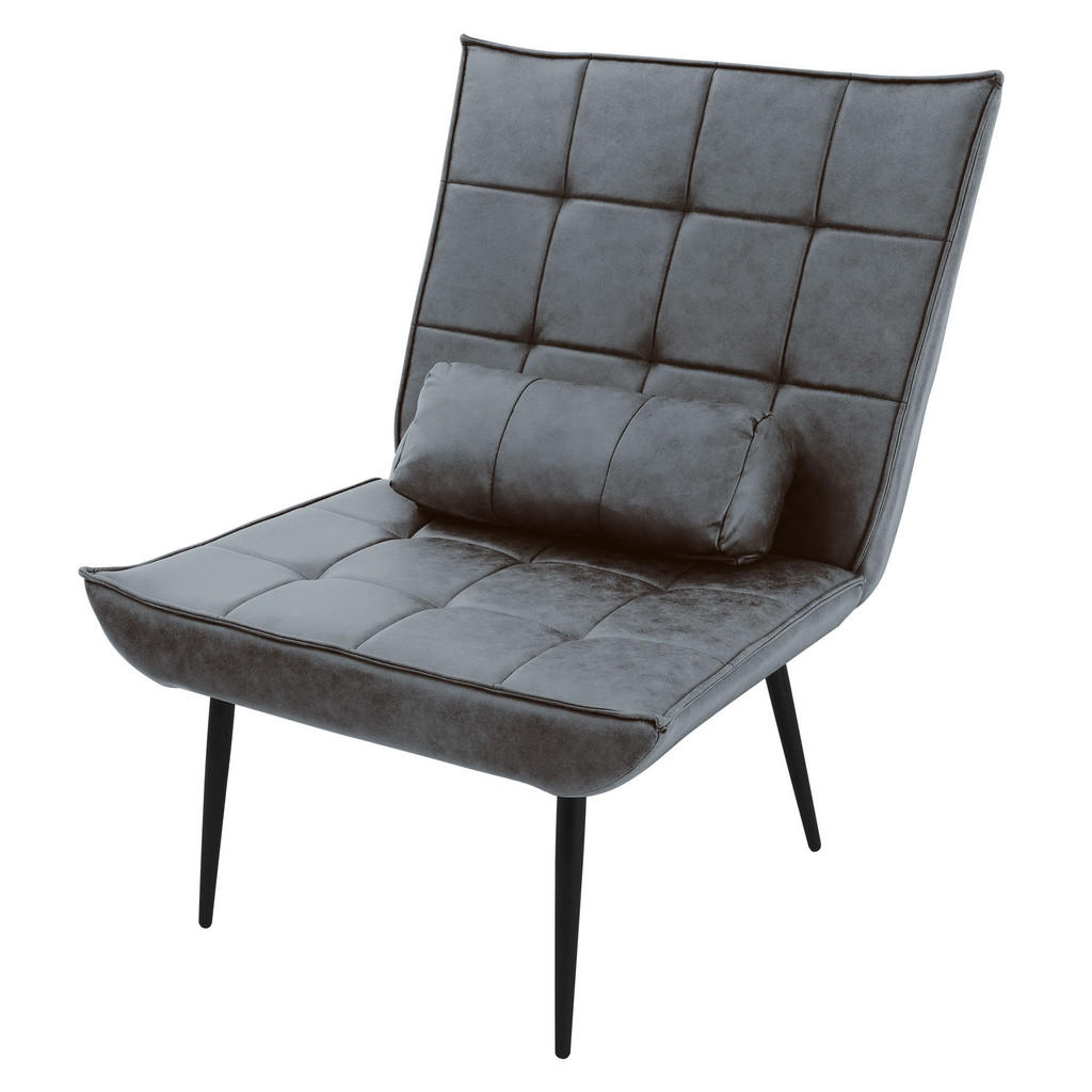 ML-DESIGN KŘESLO do obývacího pokoje z umělé kůže (PU) – antracitové relaxační křeslo s bederním polštářem