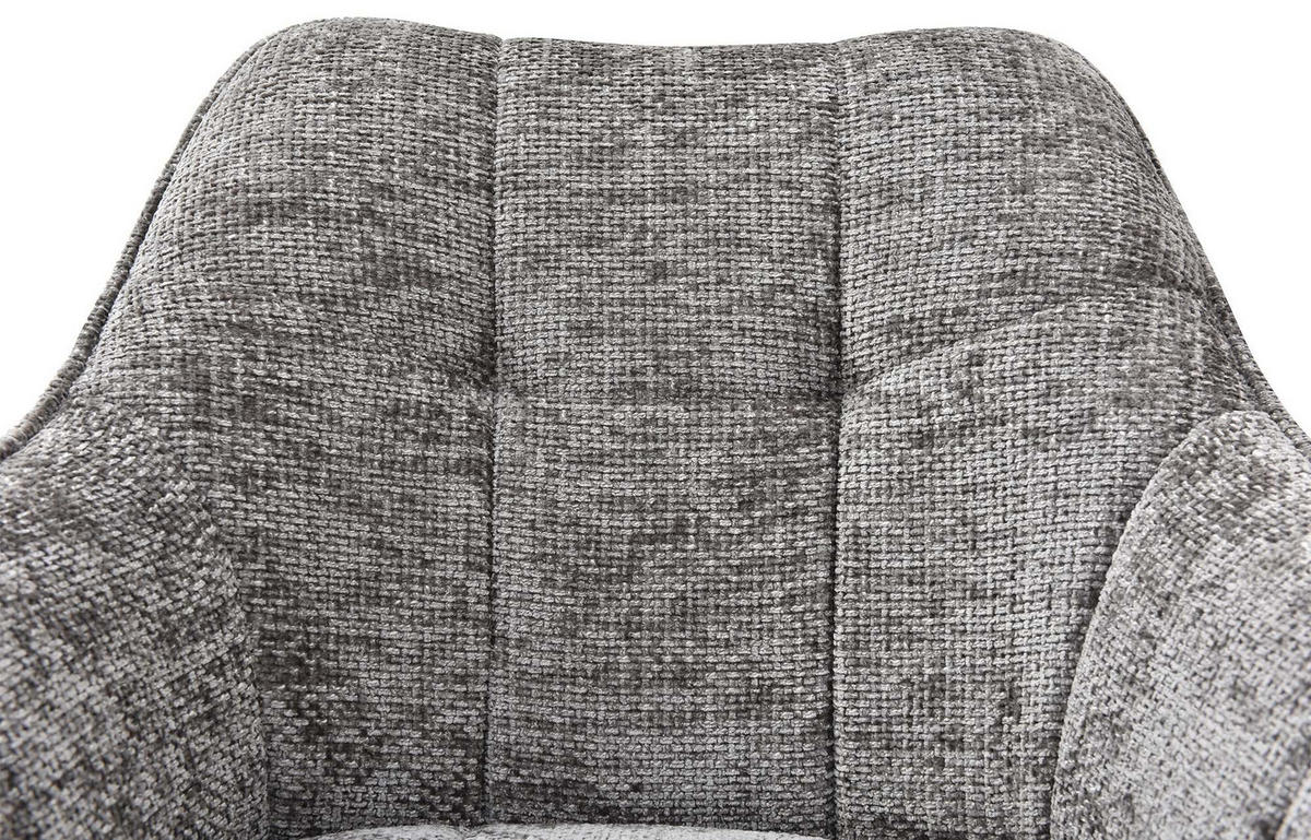 ARMLEHNENSTUHL Stoff dunkelgrau - Dunkelgrau/Schwarz, Textil/Metall (64/82/62cm) - CLP