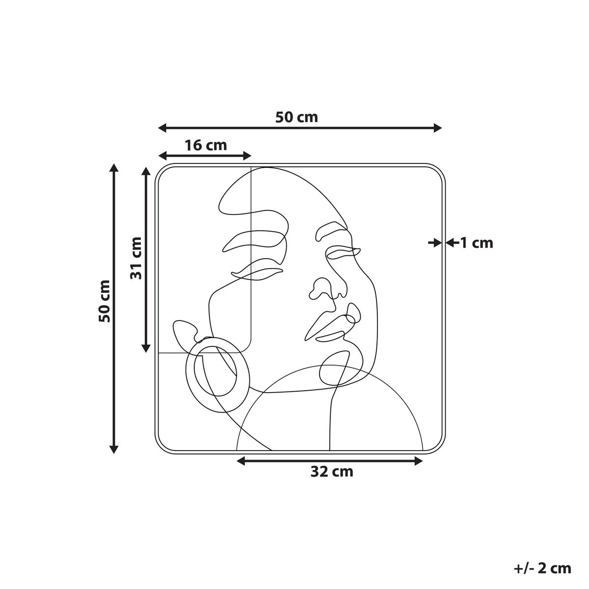 WANDDEKORATION Metall braun Californium - Braun, Metall (50/50/50cm) - Beliani