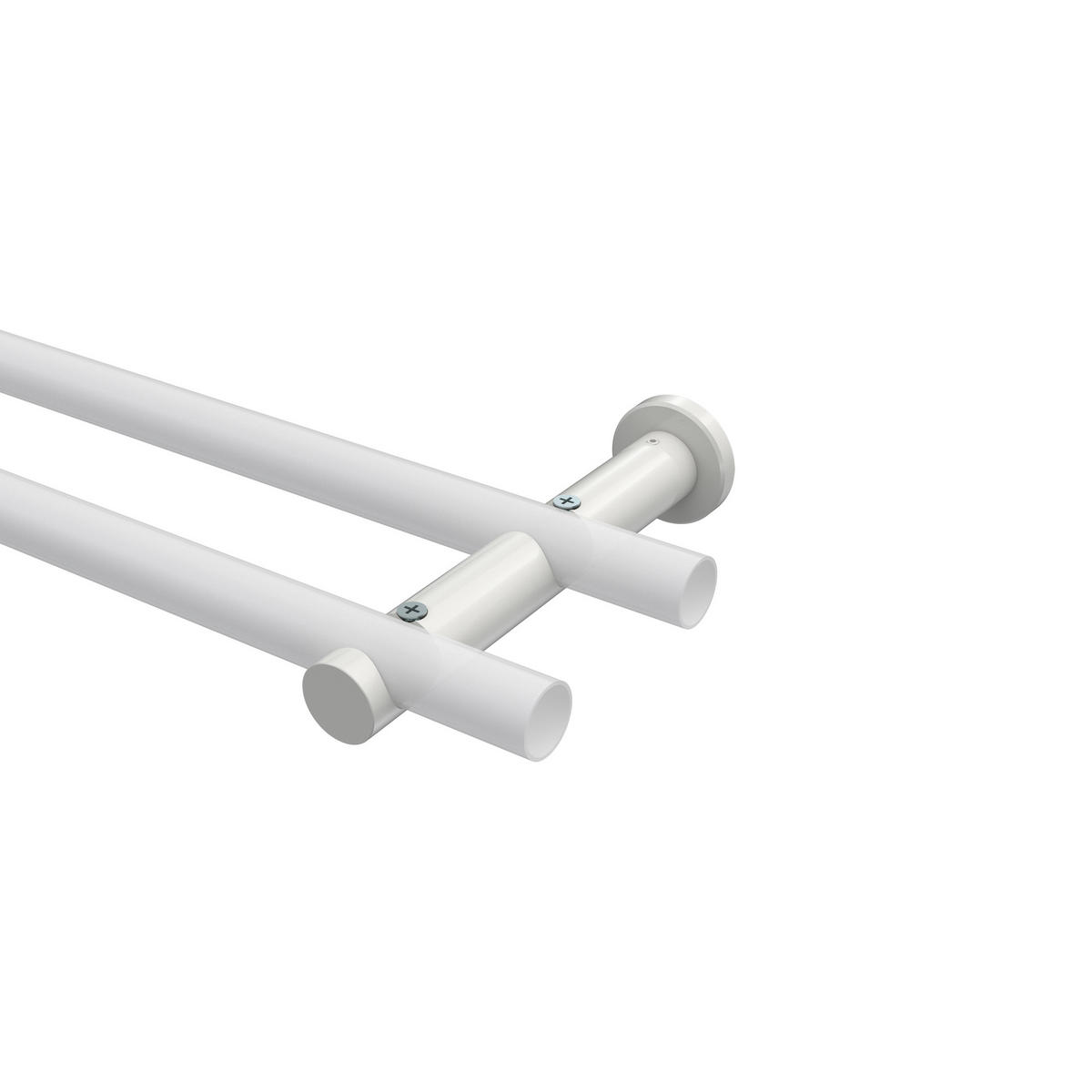 TRÄGER FÜR GARDINENSTANGEN 20 mm Ø, Platon 2-läufig, Weiß - Weiß, Metall (16/4/4cm) - INTERDECO