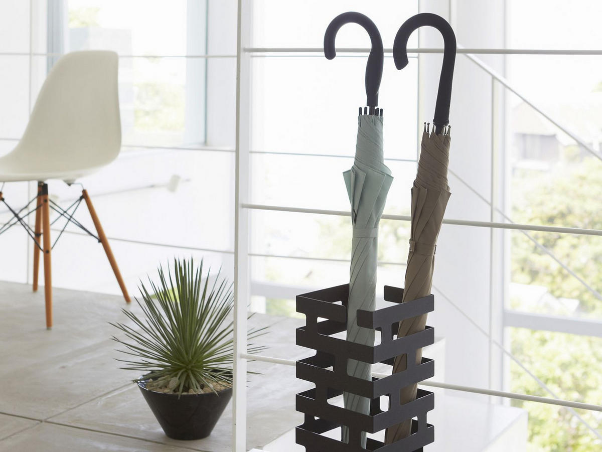 SCHIRMSTÄNDER Brick schwarz 15/43/15 cm - Schwarz, Metall (15/43/15cm) - Yamazaki