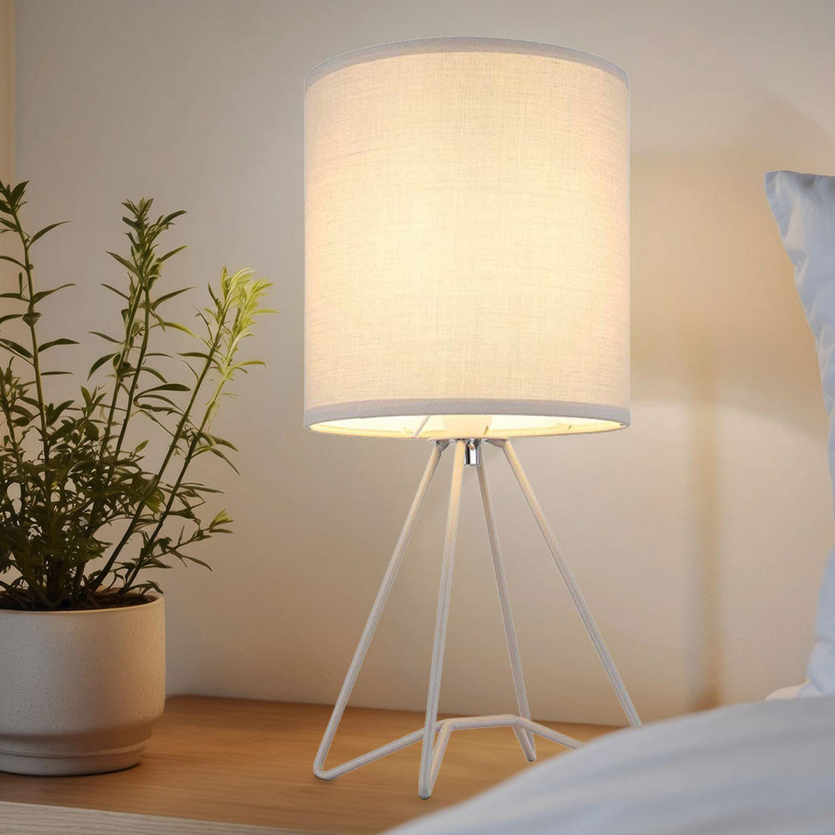 TISCHLEUCHTE TAMIAN Metall Grau - Grau, Metall (16/16/34.5cm) - Globo Lighting