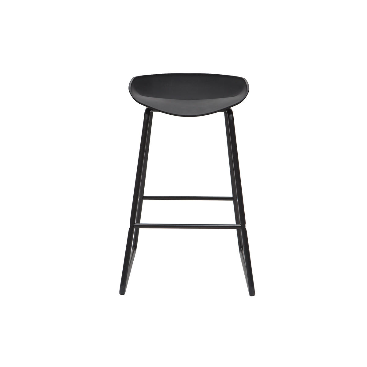 BARHOCKER Design Schwarz Metall 2er-Set PEBBLE - Schwarz, Kunststoff (55/75.5/47cm) - Miliboo
