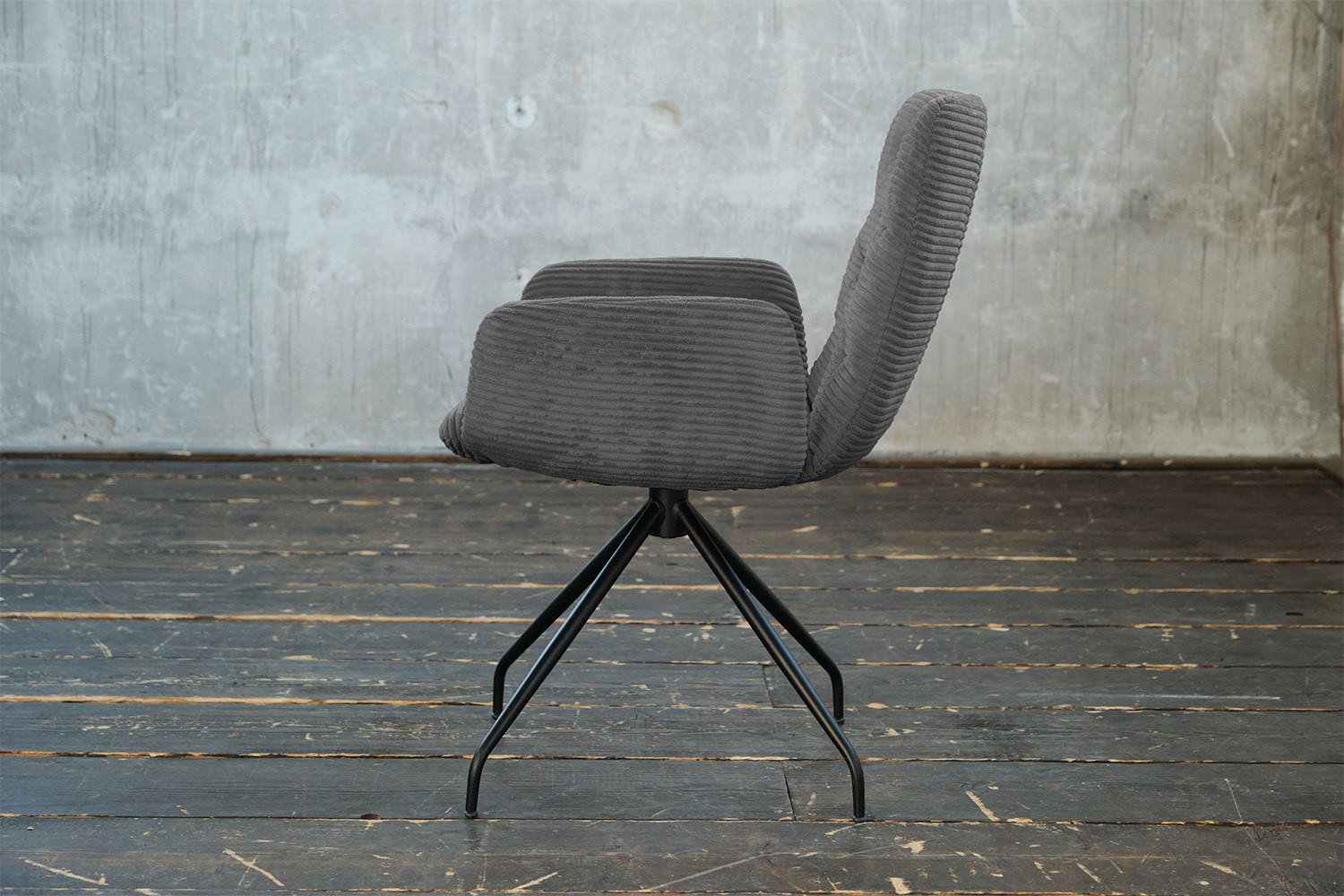 DREHSTUHL NEW CHARME Grau Cord - Dunkelgrau/Grau, Textil (59/87/66cm) - KAWOLA