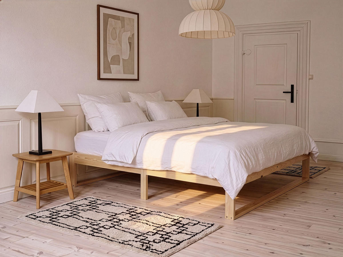 BETT ohne Kopfteil 140/200 Kiefernholz Hellbraun Talairan - Hellbraun/Braun, Holz (140/200cm) - Beliani