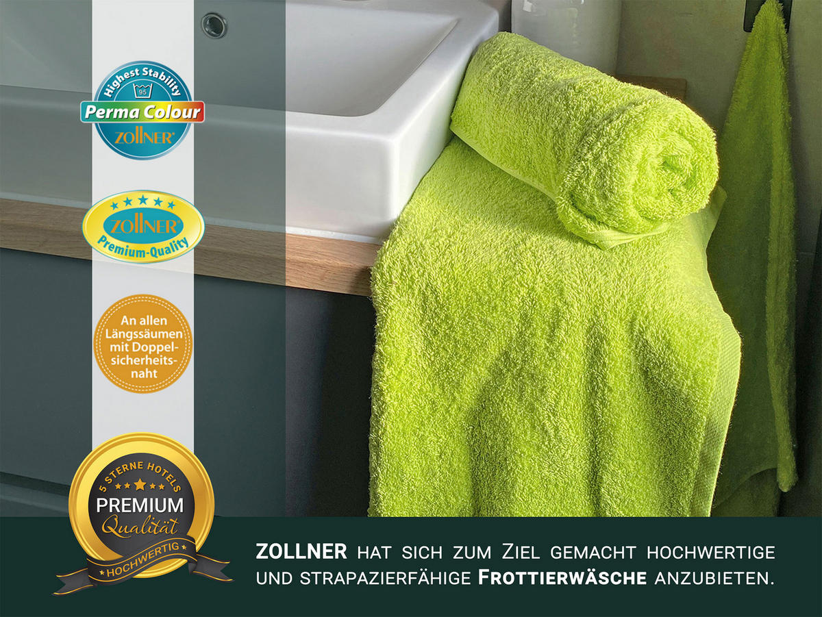 BADETUCH, 2er-Set, 100x150 cm, 100% Baumwolle, Grün - Hellgrün, Textil (100/150cm) - Zollner