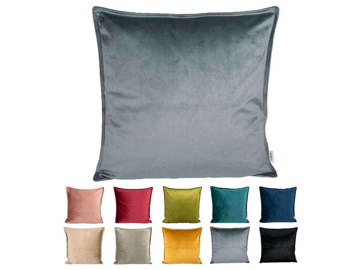 KISSENHÜLLE Samt&Sonders stein-grau 50/50 cm - Grau, Textil (50/50cm) - beties Heimtextil