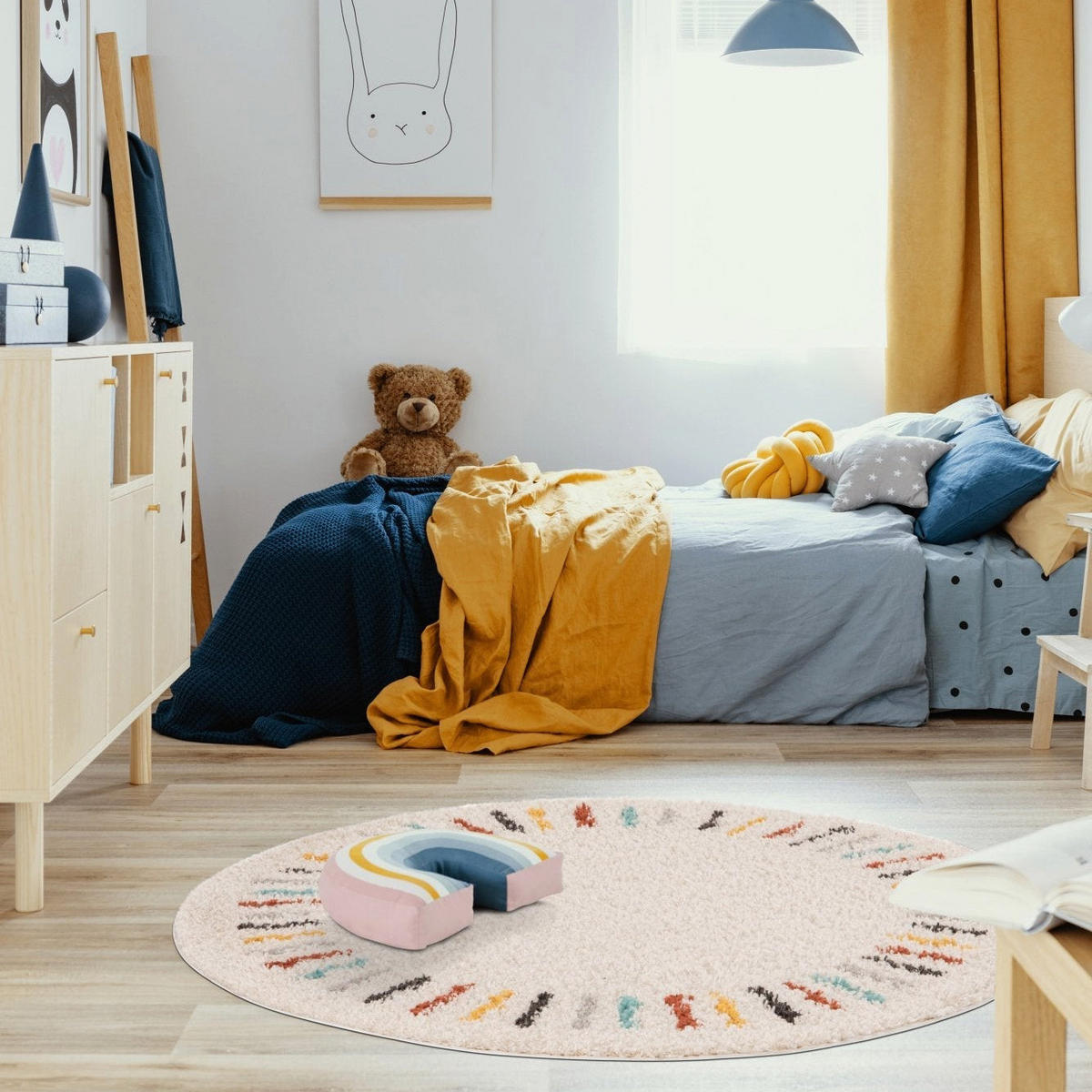 KINDERTEPPICH rund weich beige - Beige, Textil (160/160cm) - AFK Living