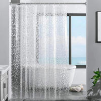 DUSCHVORHANG 3D Steinmuster 180 x 200 cm - Transparent, Kunststoff (180/200cm)