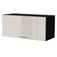 KLAPPHÄNGESCHRANK Brerra W4B/80 Schwarz / RAL 9001 creme Hochglanz 80 / 32,5 / 36cm mit Blum Aventos Klappenbeschlag - Creme/Schwarz, Holz/Holzwerkstoff (80/36/32.5cm) - Feldmann-Wohnen