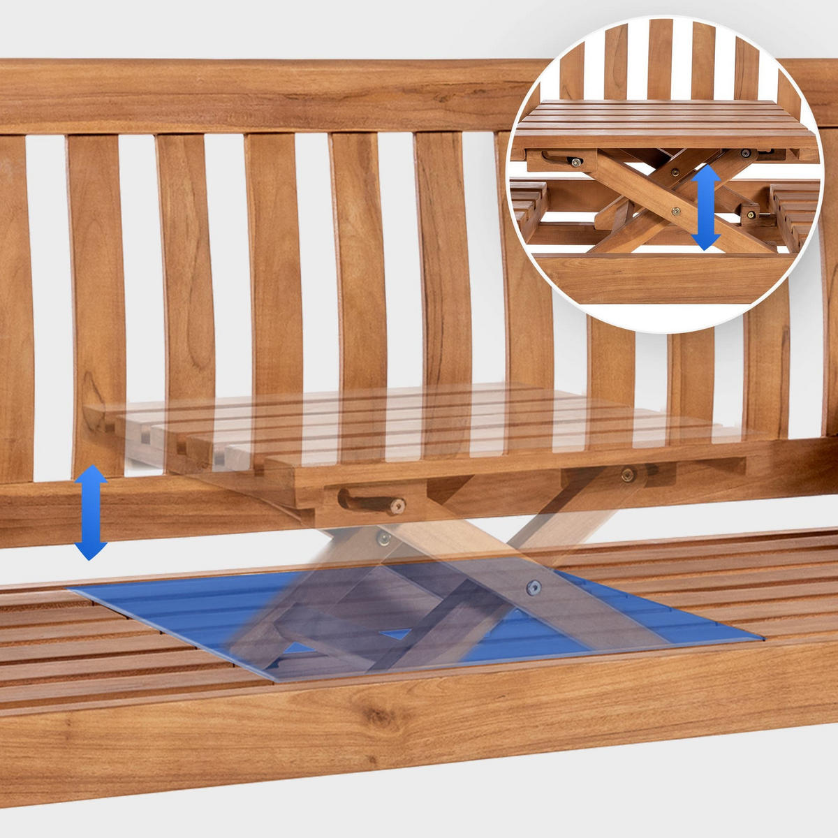 GARTENBANK 150/61 cm Holz teak - Teakfarben, Holz (150/93/61cm) - CLP