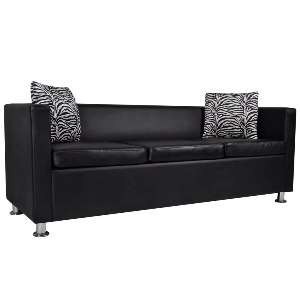 3-SITZER-SOFA Dillenburg - Schwarz, Leder (170/63/62.5cm) - Nettlife