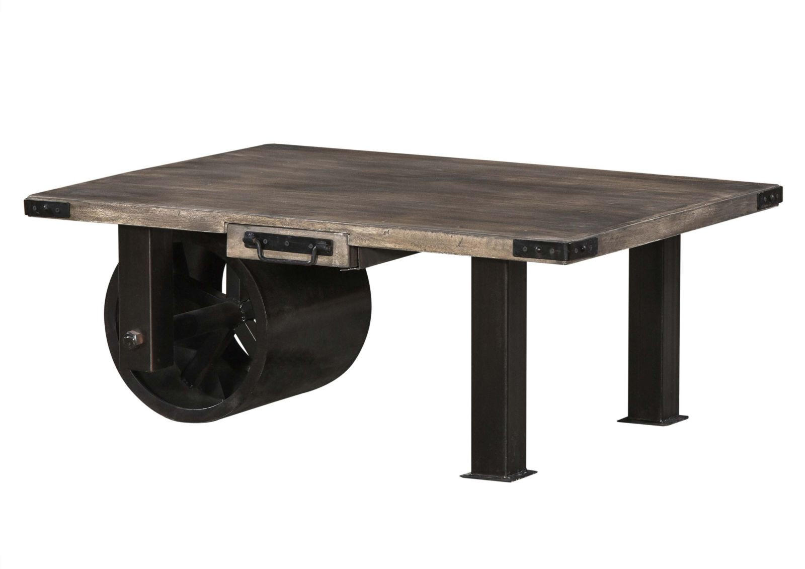 COUCHTISCH Mango 110x80x43 grau lackiert RAILWAY #205 - Grau, Holzwerkstoff (80/110/43cm) - Massivmoebel24