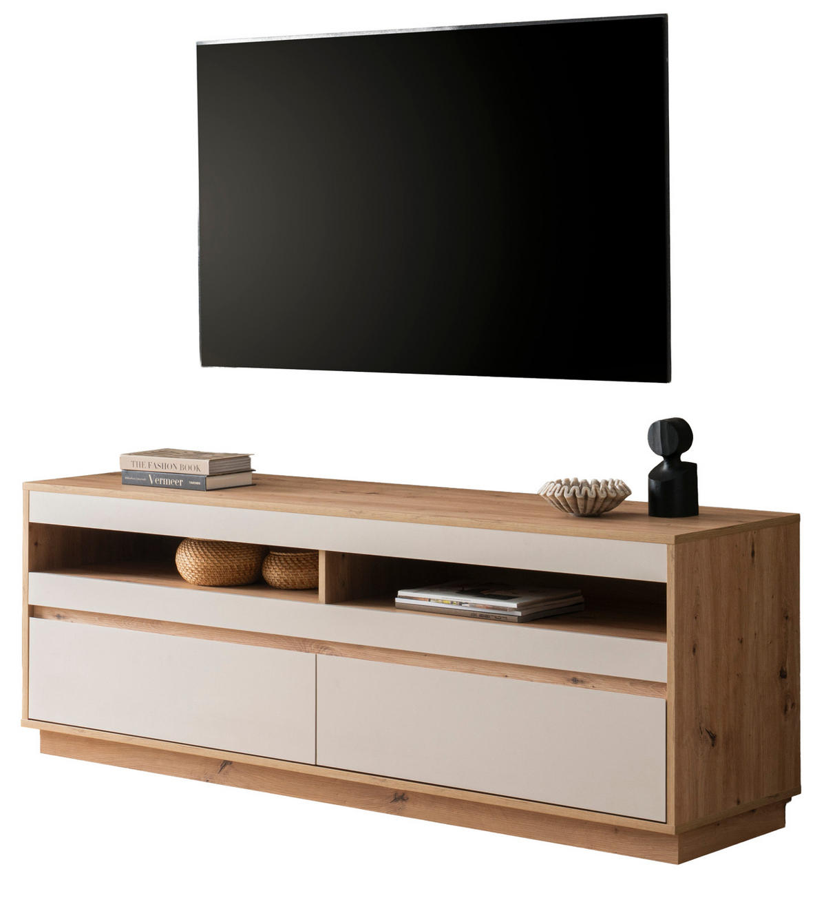 TV-LOWBOARD Kaschmir, Eiche Artisanm 162 cm, TV Unterteil mit Schubkästen - Kaschmir/Eiche Artisan, Holzwerkstoff/Metall (162/60/45cm) - Furn.Design