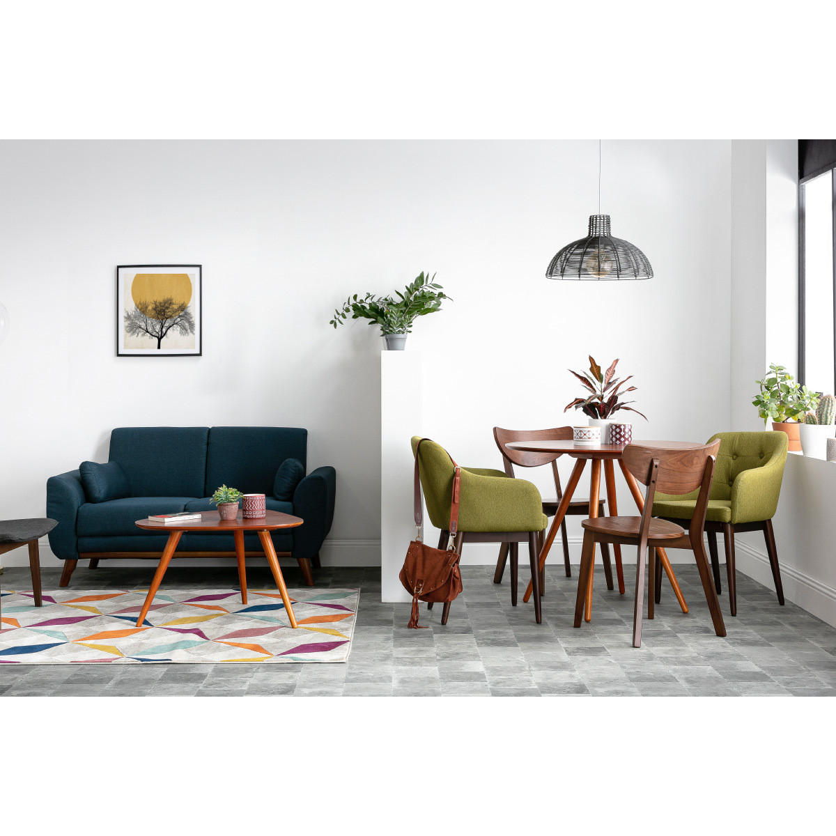 ESSTISCH Rund Nussbaum D90 ARTIK - Walnussfarben, Holz (90/90/75cm) - Miliboo