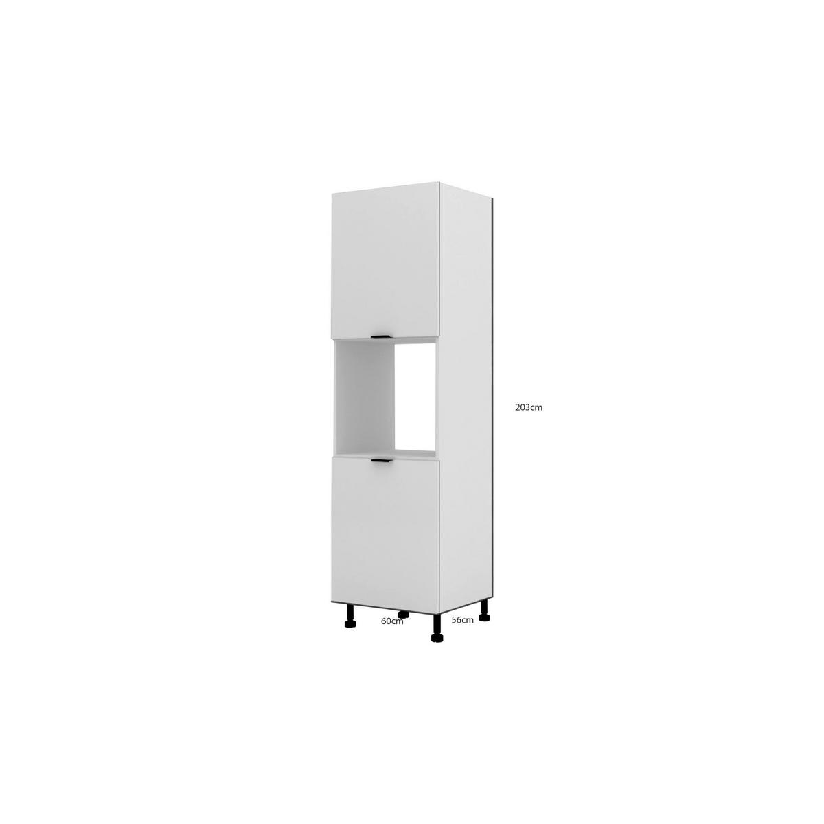 BACKOFEN-HOCHSCHRANK – 60 cm – KU-S60P – Lunara – Weiß Hochglanz - Weiß Hochglanz, Holzwerkstoff (60/203/56cm) - hi-markt