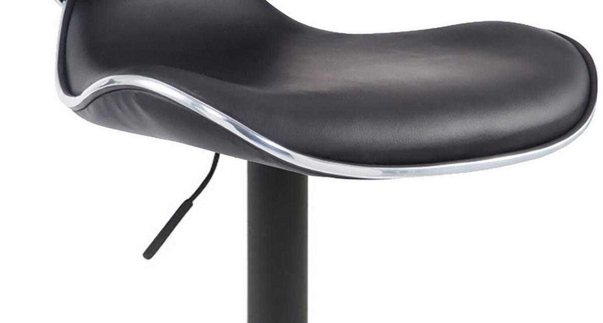 BARHOCKER 2er Set Las-Mallorcas Kunstleder schwarz schwarz - Schwarz/Weiß, Kunststoff/Metall (46/108/49cm) - TPFLiving