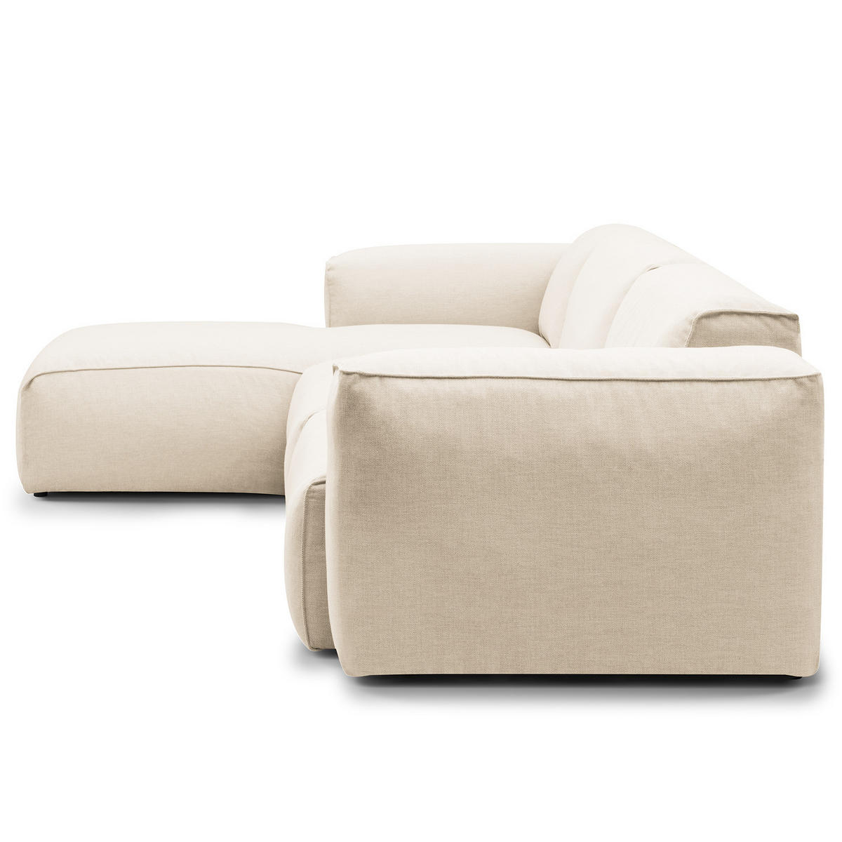 3-SITZER ECKSOFA mit Longchair - Beige/Schwarz, Kunststoff/Textil (317/173cm) - home24