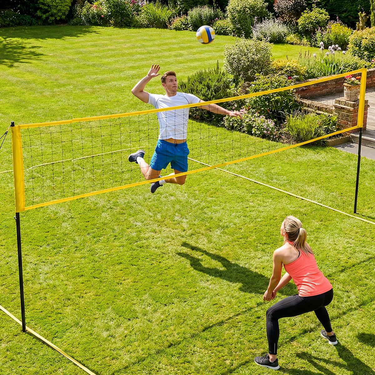 SADA na badmintonová síť, ocel, nylon, černá - černá, kov (100/950cm) - SPORTNOW