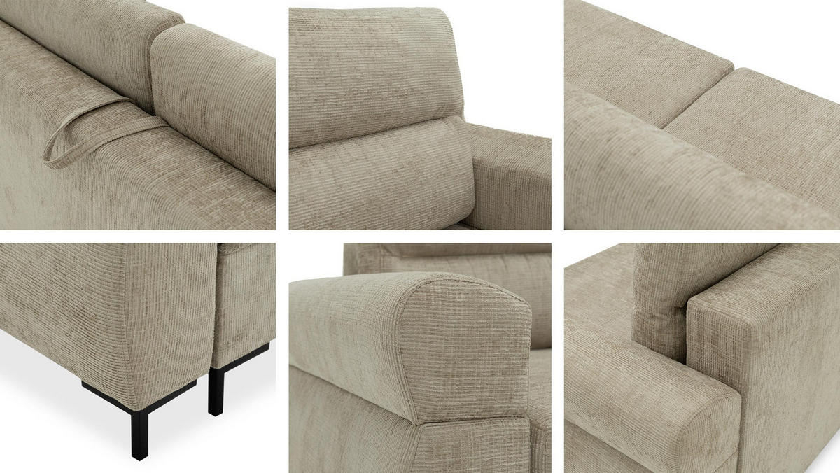 SCHLAFSOFA Berne - Blaugrau/Schwarz, Holz/Kunststoff (238/92/95cm) - MIRJAN24