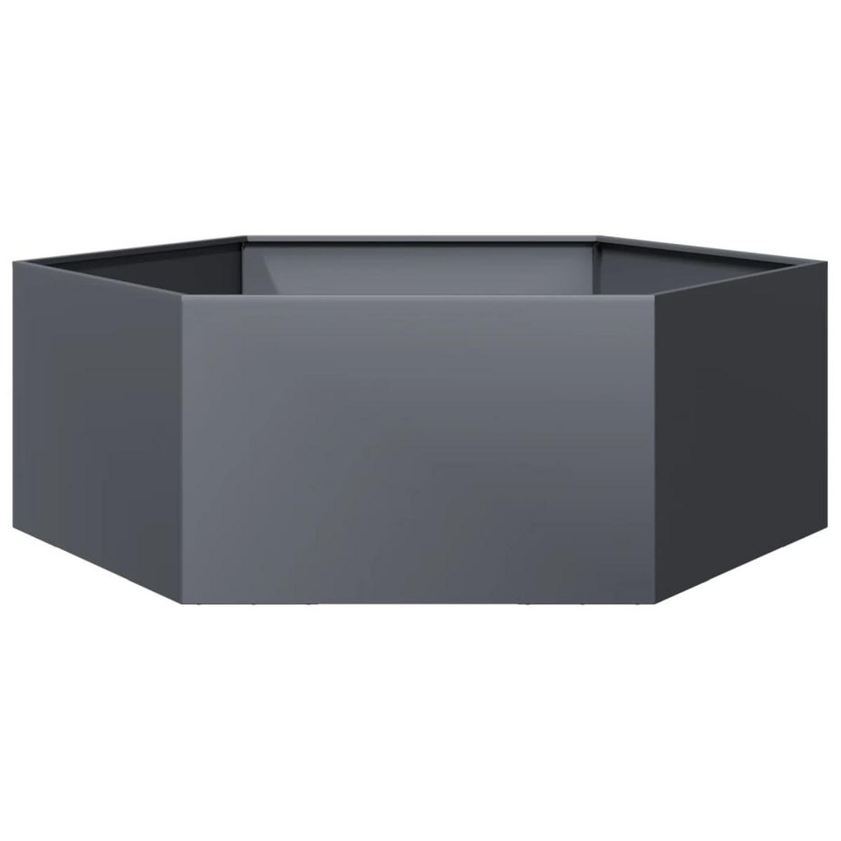 PFLANZKÜBEL Anthrazit Sechseckig 138/120/45 Stahl - Anthrazit, Metall (138/45/120cm) - vidaXL