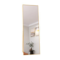 STANDSPIEGEL 150x40 cm Metallrahmen rechteckig gold - Goldfarben, Holz (40/150/3cm) - LEBENLANG