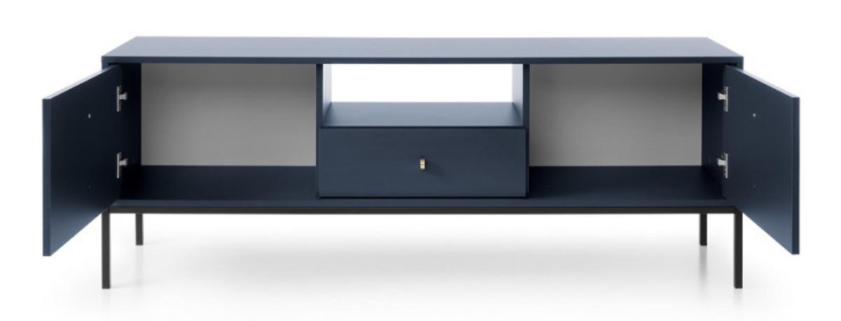 TV-LOWBOARD Granat Monako Ständer Schwarz - Blau, Holzwerkstoff (153.4/56.2/39cm) - Sepro Meble