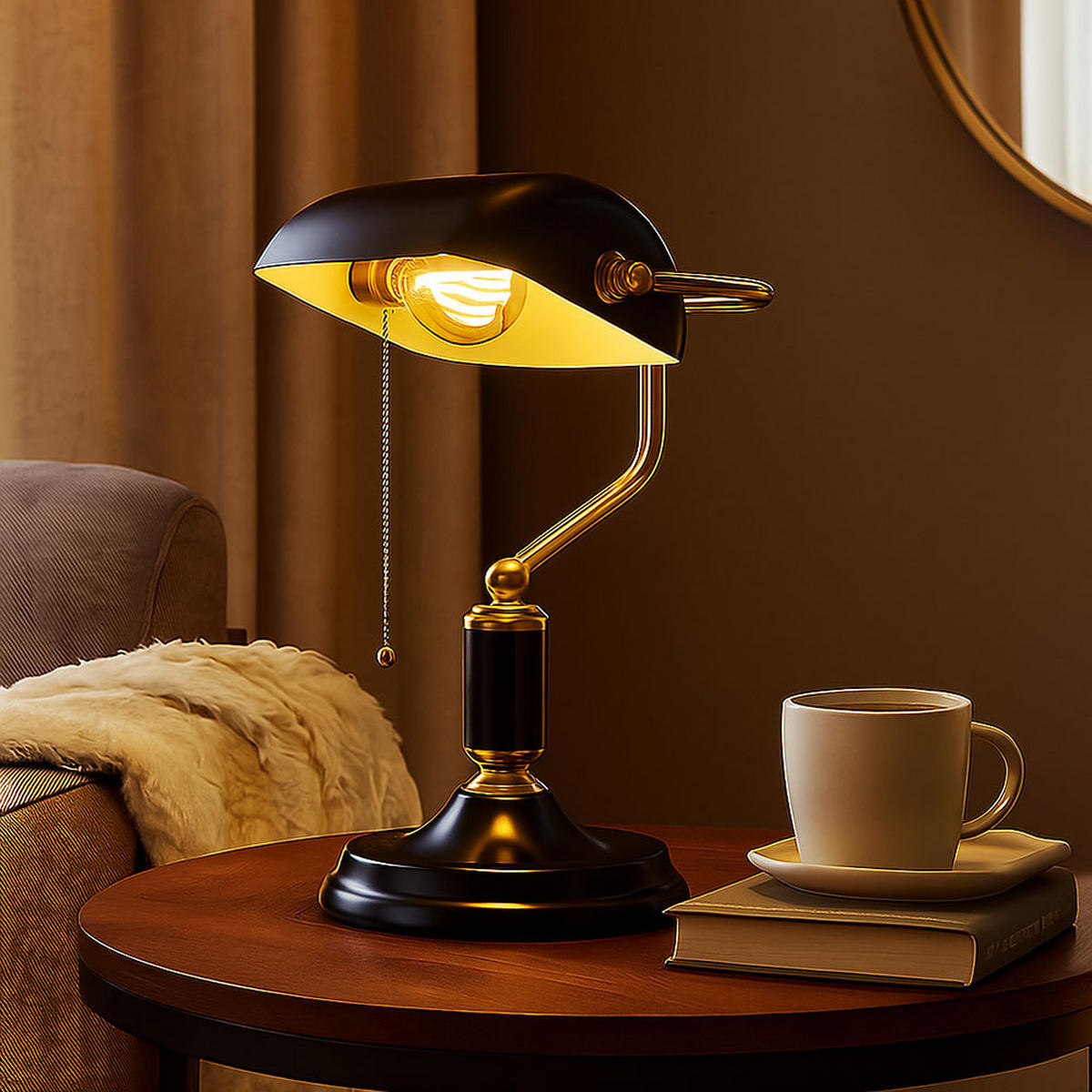 LED TISCHLEUCHTE Metall Anthrazit - Schwarz, Glas (26.5/18/34cm) - Globo Lighting