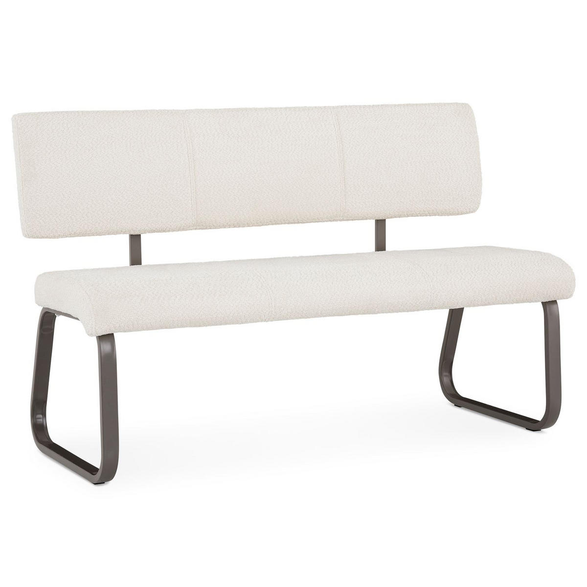 ESSZIMMERBANK VILAS - Weiß, Textil/Metall (136/89/59cm) - IDIMEX