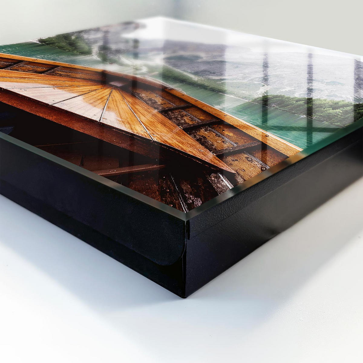 SCHLÜSSELBOX Schwarz 30x30 cm- Türöffnung nach rechts - Bergsee - Türkis, Metall (30/30/5cm) - TULUP