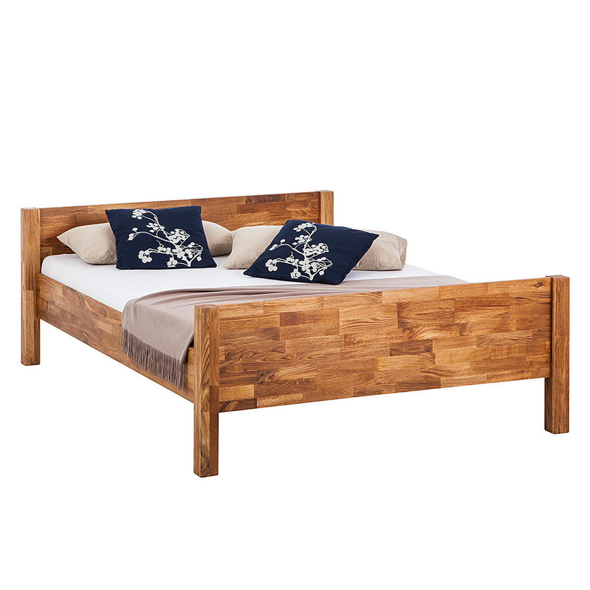 BETT - Massivholz - Eichefarben, Holz (140/200cm) - home24