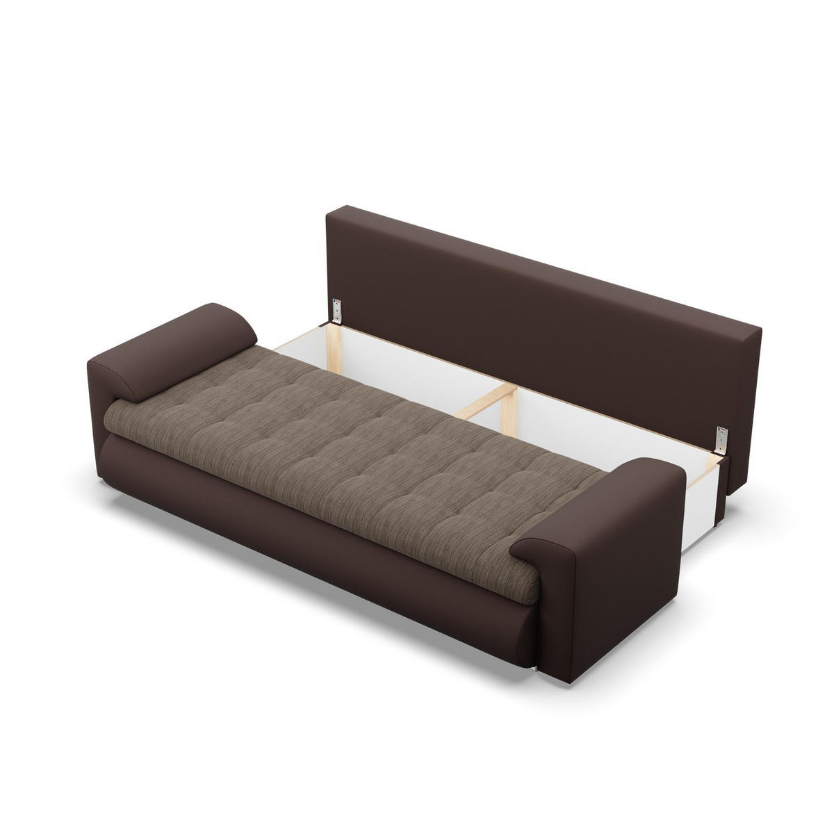 SOFA 3-SITZER MIT SCHLAFFUNKTION FORESTA, Braun + Braun - Braun, Textil (222/92/96cm)