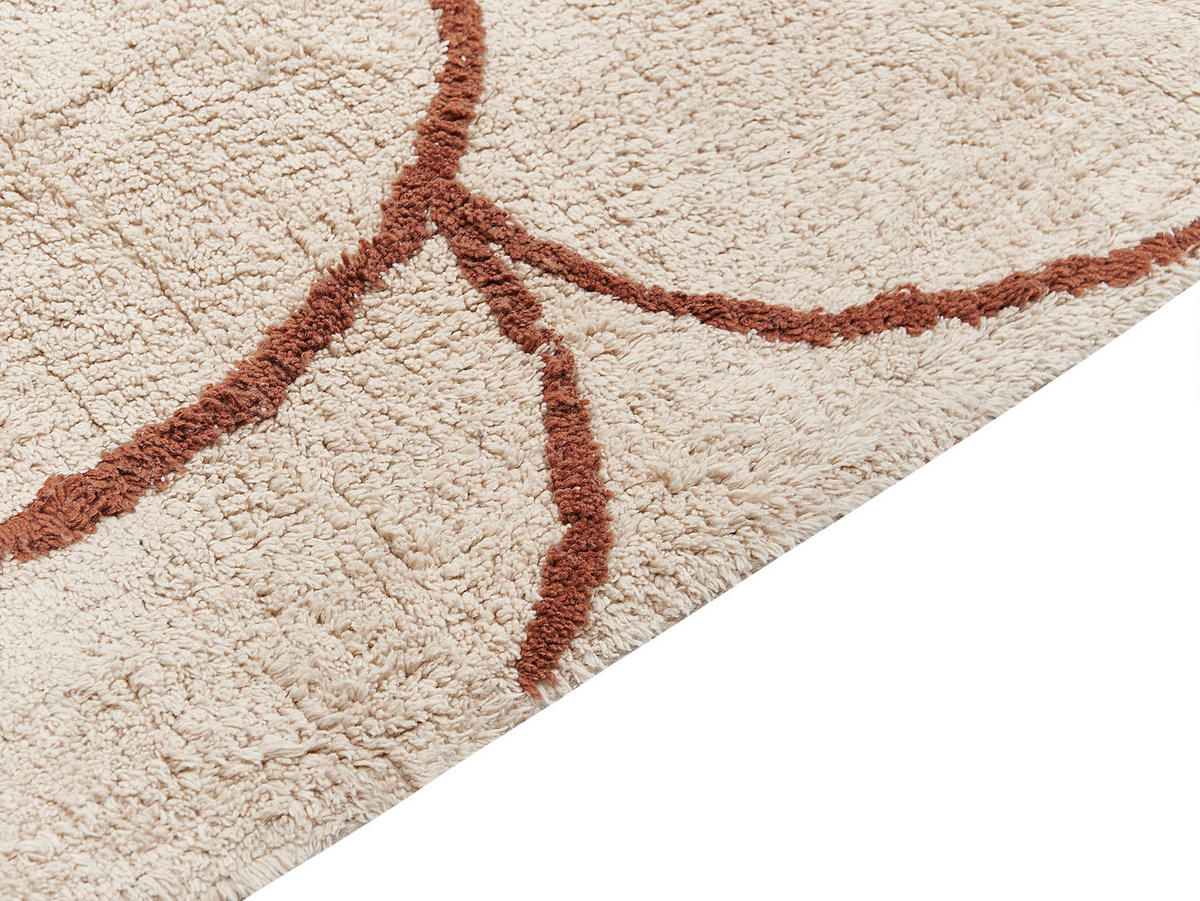 KURZFLOR-TEPPICH Avdan 200/200 cm - Beige, Textil (200/200cm) - Beliani