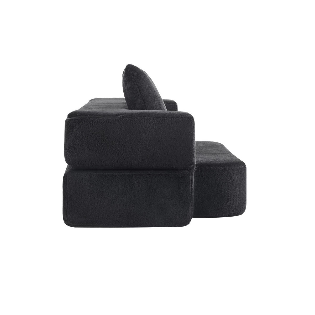 SCHLAFSOFA DE-34992 2-in-1 klappbar Schwarz - Schwarz, Textil (52/48/190cm) - ComfortXL